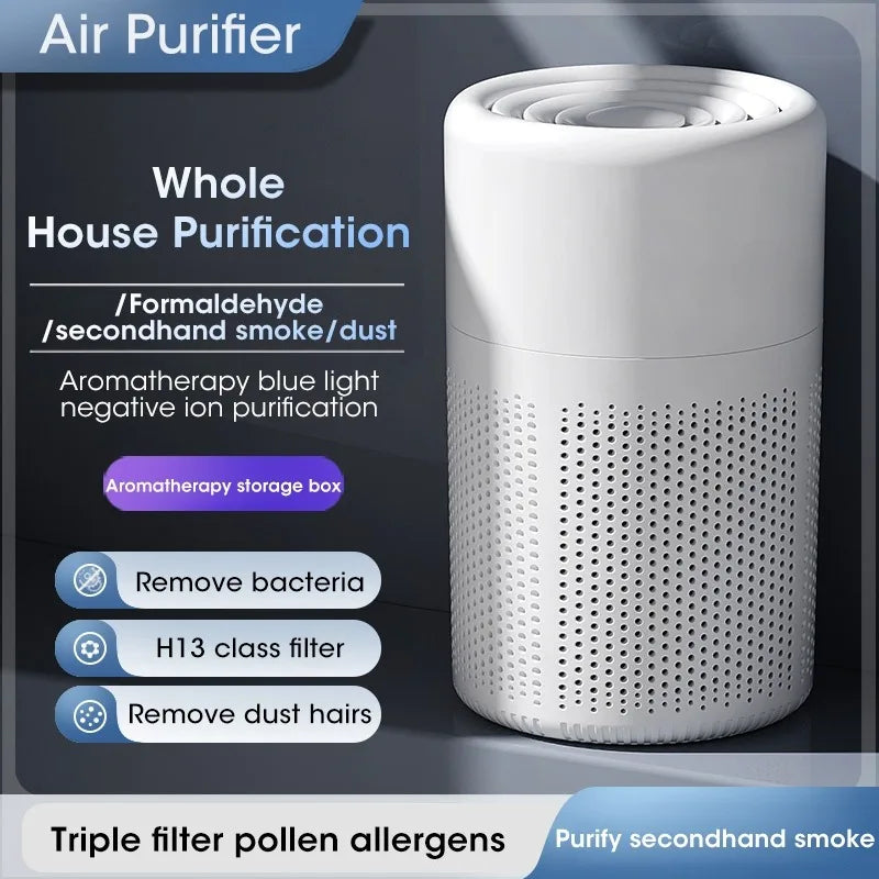 Air Purifier H13 True HEPA Filter 2-in-1 Deodorizing Air Cleaner for Home Allergies and Pets Hair,Smokers in Bedroom