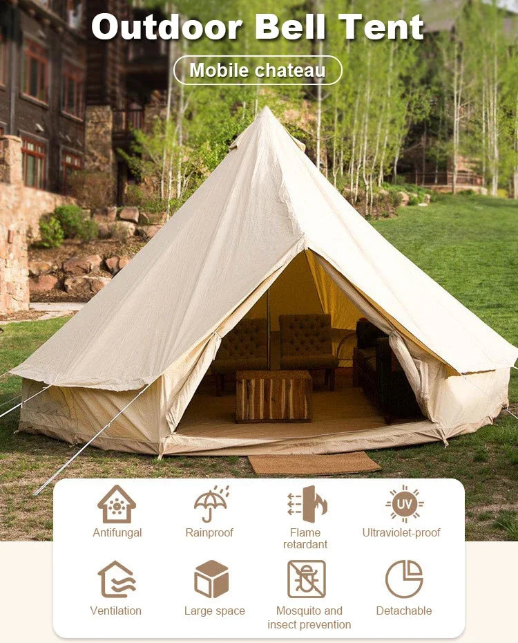 3m 4m 5m 6m Glamping Luxury Large Mongolian Yurt Double Layers Oxford Canvas Bell Tent