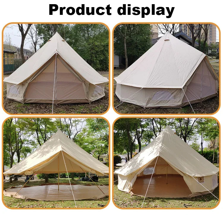 3m 4m 5m 6m Glamping Luxury Large Mongolian Yurt Double Layers Oxford Canvas Bell Tent