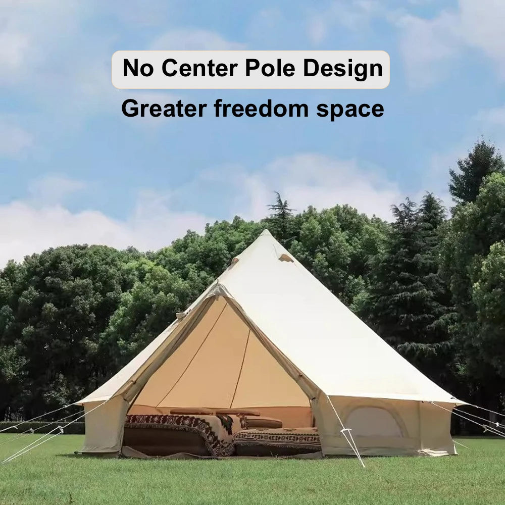 4M Yurt Bell Tent Luxury Camping Campsite Canvas Tent for 5-6 person